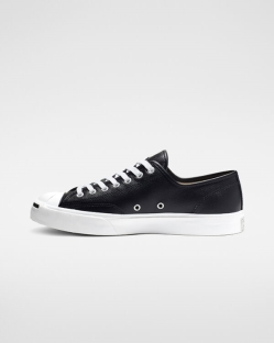 Converse Jack Purcell Leather Férfi Rövidszárú Fekete/Fehér | NCUTEHS-HU